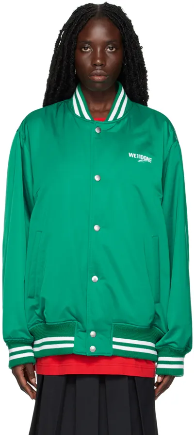 We11 Done Green Oversized Bomber Jacket