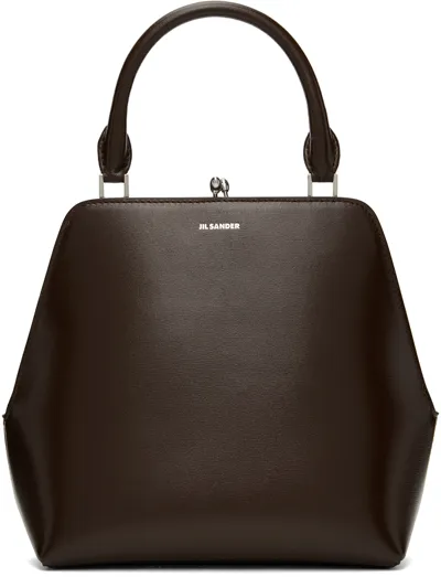 Jil Sander Goji Frame Small Handbag In 208 Ebony