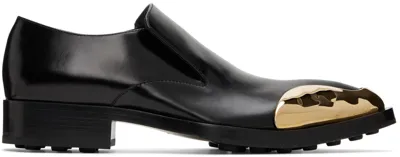 Jil Sander Black Metal Cap Loafers In 001 Black