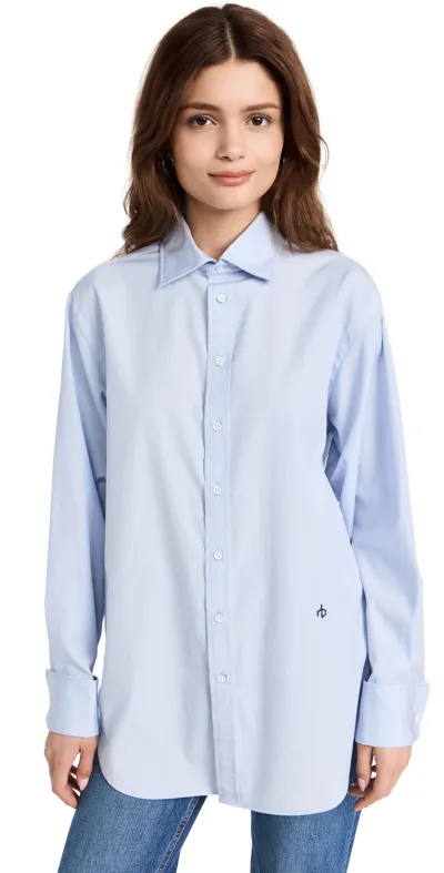 Rag & Bone Diana Poplin Shirt In Ltblue