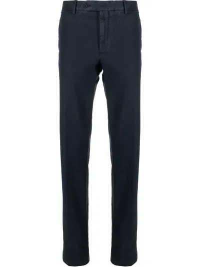 Rota Slim-cut Cotton Trousers In Blue