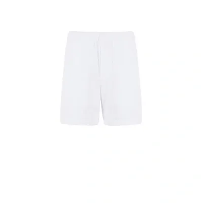 Prada Logo Terry Cloth Shorts In Weiss