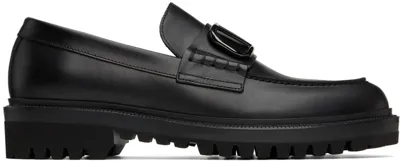 Valentino Garavani Black Vlogo Loafers In 0no Nero