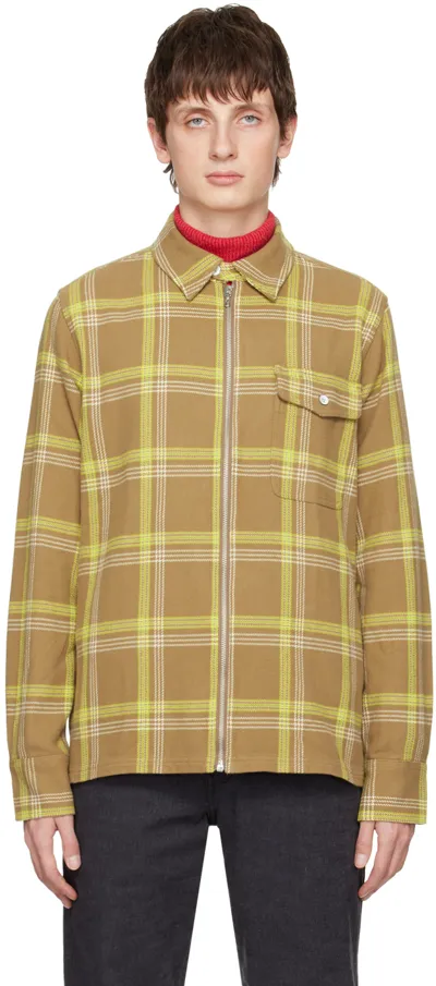 Rag & Bone Tan Dalton Shirt In Beigeplaid