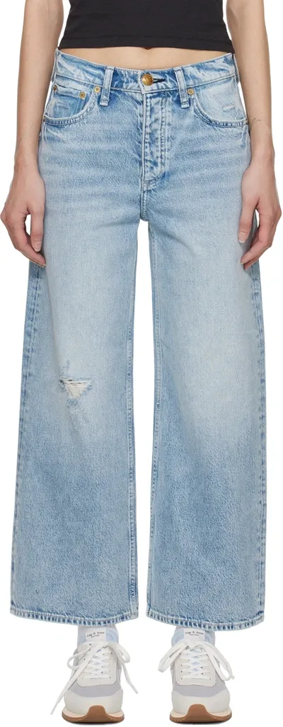 Rag & Bone Wide-leg Cropped Jeans In Multi