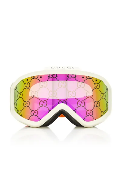 Gucci Monogram-print Ski Goggles In Ivory