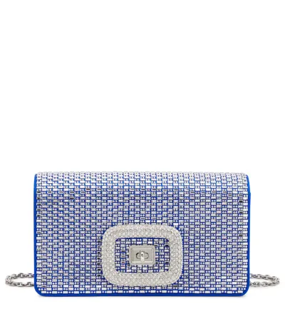 Roger Vivier Viv' Choc Embellished Shoulder Bag In Blue