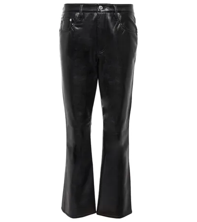 Citizens Of Humanity Isola Leather Bootcut Ankle Pants In Black