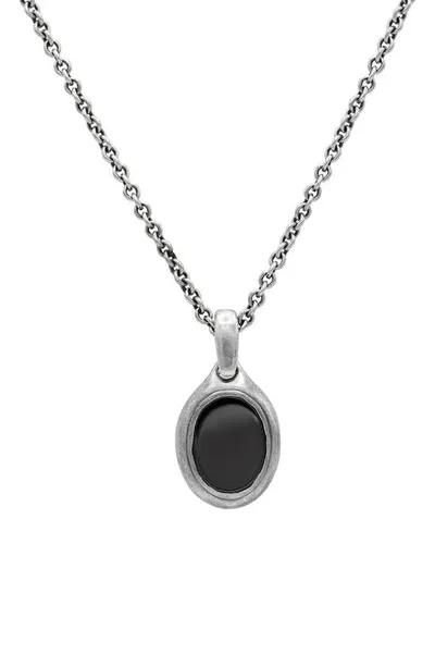 John Varvatos Artisan Hematite Pendant Necklace In Silver