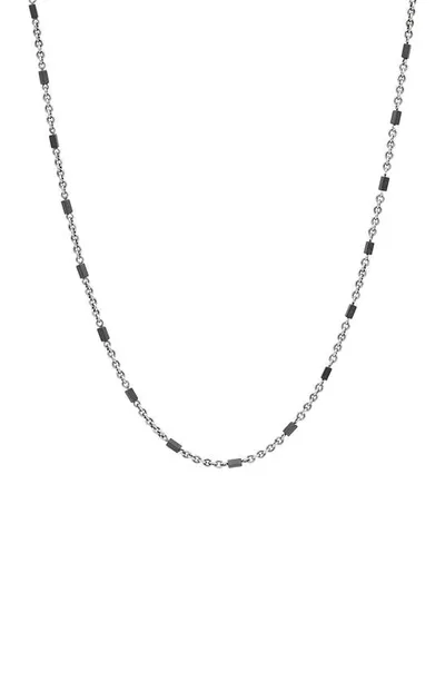 John Varvatos Artisan Hematite Station Necklace In Silver