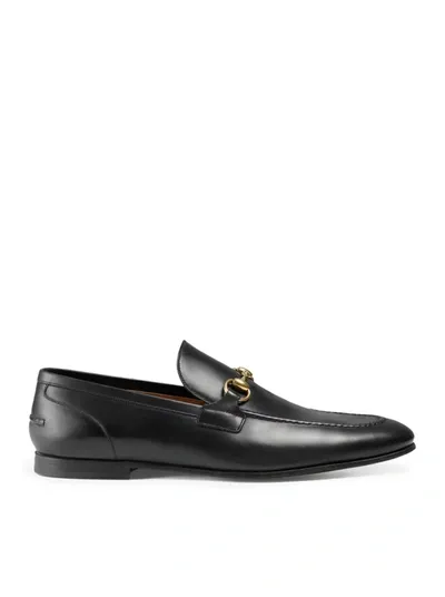 Gucci Leather Jordaan Loafers In Black