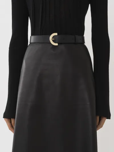 Chloé C Belt Black Size L 100% Calf-skin Leather In Noir