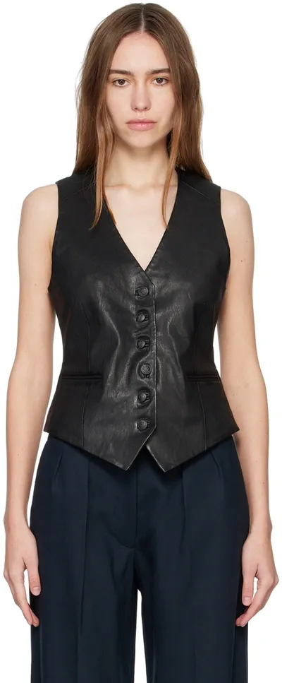 Rag & Bone Vanessa Leather Vest In Black