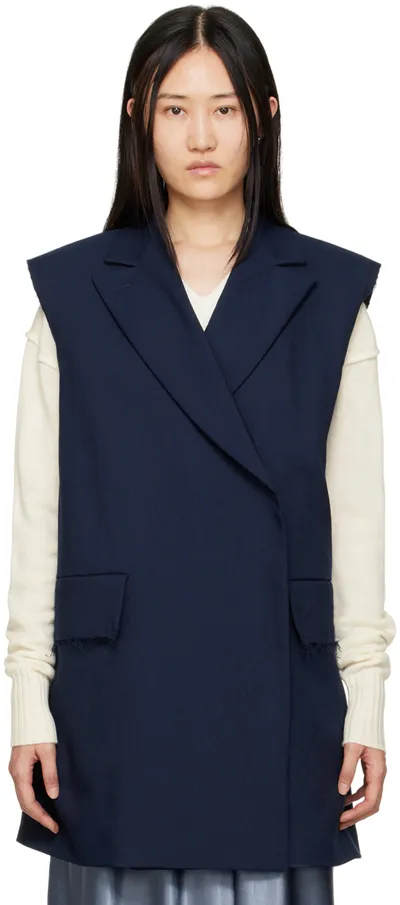 Sportmax Navy Cloruro Vest In 001 Ultramarine