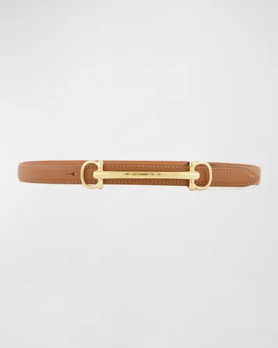 Vaincourt Paris La Brillante Leather Belt In Camel