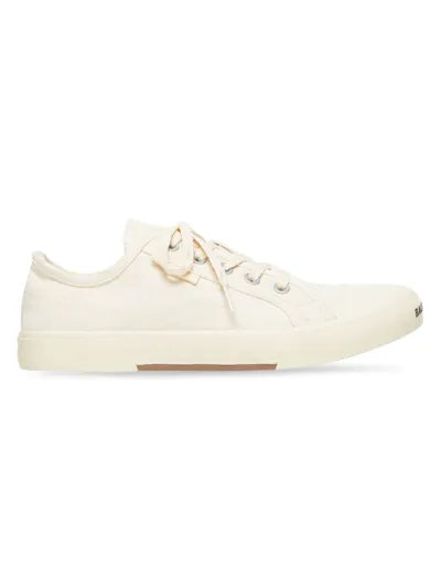 Balenciaga Paris Low-top Canvas Sneakers In White