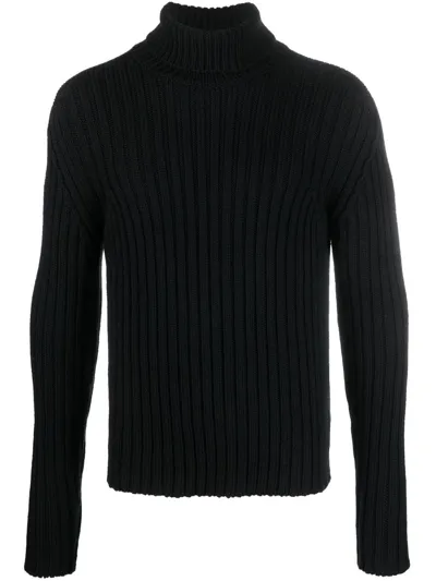 Ten C Black Wool Turtleneck