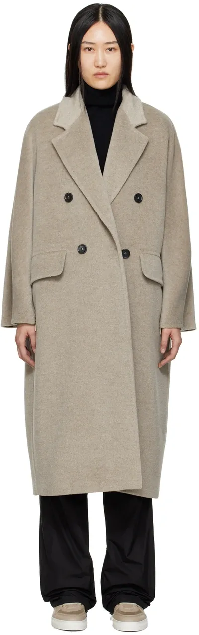 Max Mara Ethel Alpaca And Cashmere-blend Coat In Bronzo