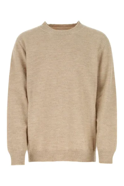 Maison Margiela High-neck Cashmere Sweater In Brown