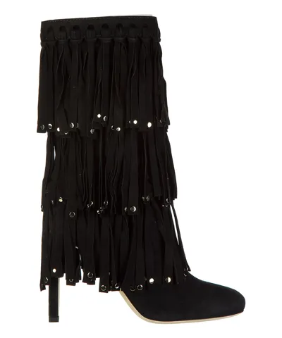 Jimmy Choo Mystery 100 Heeled Boots In Black