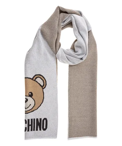 Moschino Scarf White Viscose Woman In Light Grey