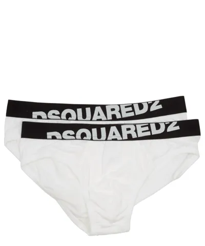 Dsquared2 Cotton Briefs In White