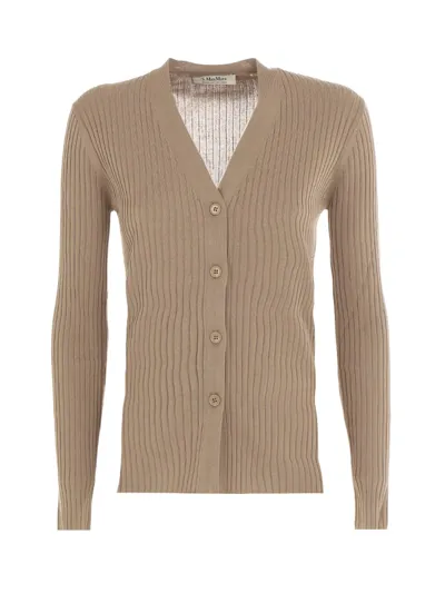 's Max Mara Bertone Cotton Cardigan In Brown