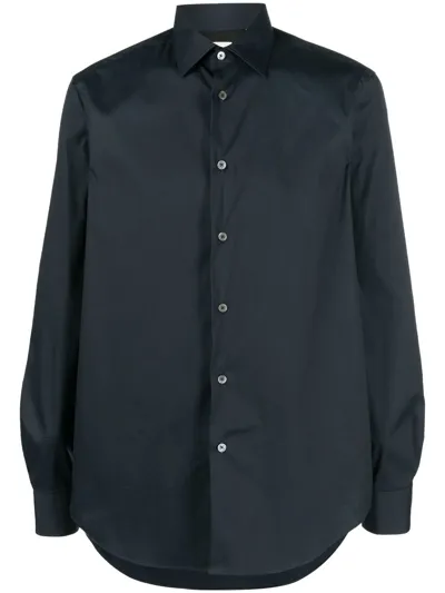 Paul Smith Long-sleeve Cotton Shirt In Blue