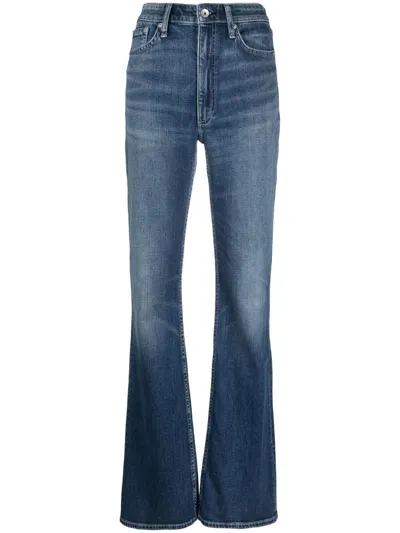 Rag & Bone High-waisted Flared Jeans In Blue