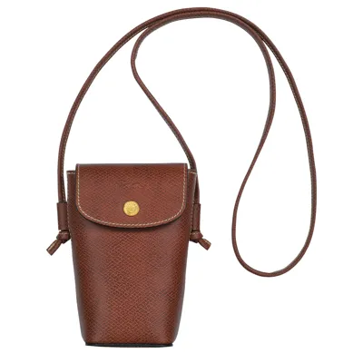 Longchamp Etui Téléphone Avec Cordon Épure In Brown