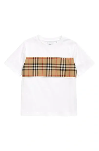 Burberry Kid's Cedar Vintage Check-print T-shirt In White