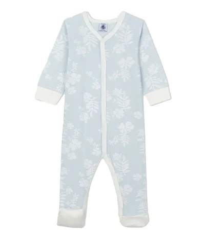 Petit Bateau Babies' Floral Print Onesie In Cielo