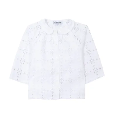 Tartine Et Chocolat Kids' Perforated Shirt In Bianco