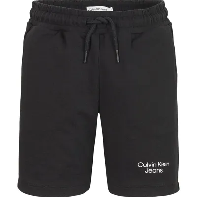 Calvin Klein Junior Kids' Bermuda With Elastic Waist In Nero