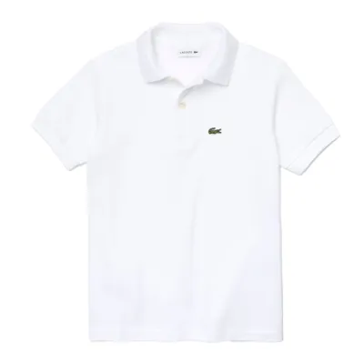 Lacoste Teen White Logo Polo Shirt In Bianco