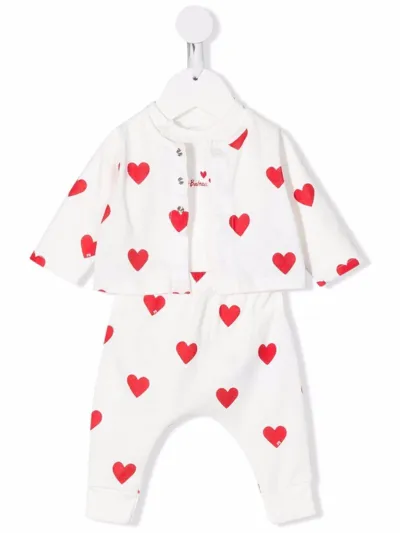 Petit Bateau Babies' Three-piece Pajama Set In Bianco