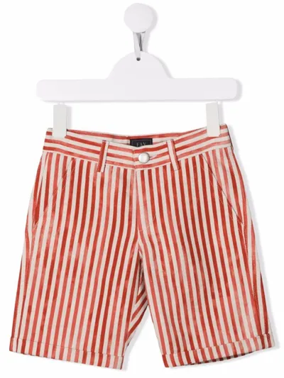 Fay Junior Striped Bermuda In Rosso