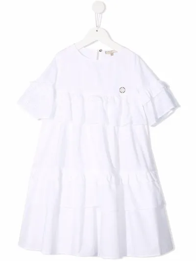 Elie Saab Kids' Dress With Rouches In Bianco