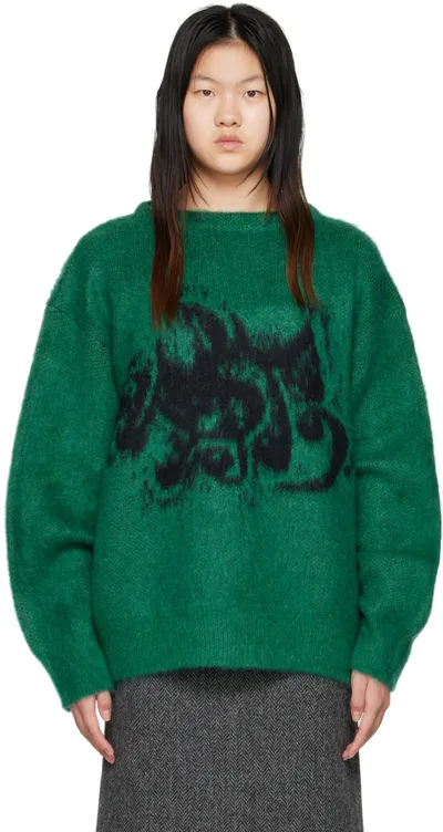 We11 Done Green & Black Jacquard Sweater