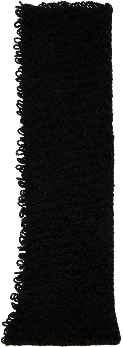 Ernest W Baker Black Loop Knit Scarf