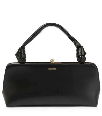 Jil Sander Leather Tote Bag In Black