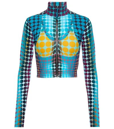 Jean Paul Gaultier Blue Dots Track Jacket In Blue  Purple  & Yellow