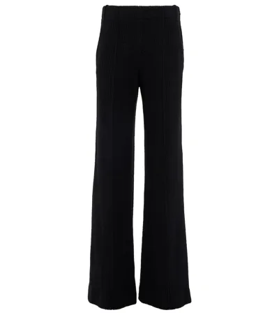 Chloé High-rise Flared Virgin Wool Pants In Black