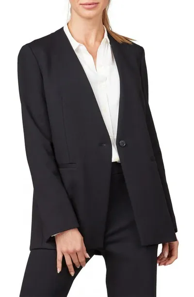 Spanx Collarless Oversize Ponte Knit Blazer In Classic Black