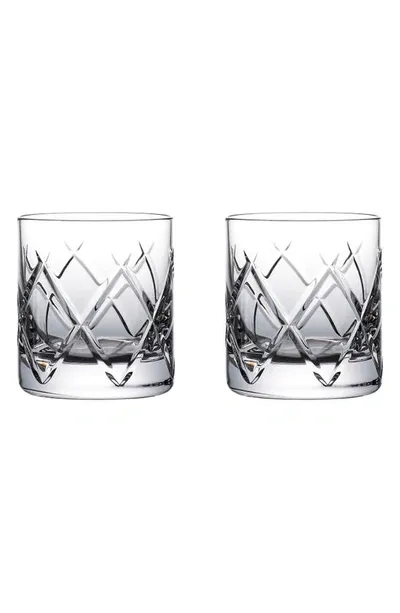 Waterford Set Of 2 Connoisseur Olann Straight Lead Crystal Tumblers In Clear