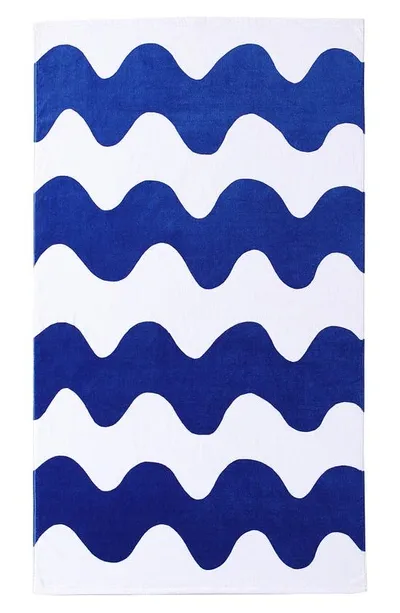 Marimekko Lokki Wavy Beach Towel In Blue