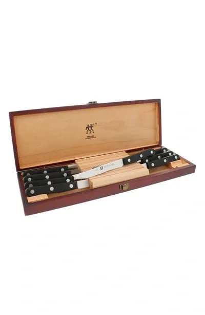 Zwilling Twin Gourmet 8-piece Stainless Steel Steak Knife Set In Black