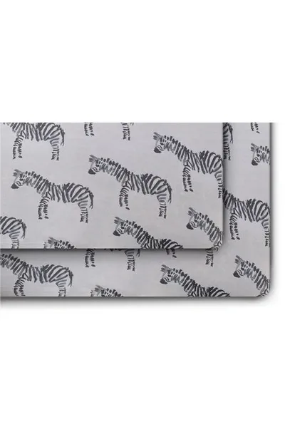 Oilo Kids' 2-pack Zebra Jersey Crib Sheet In Gray