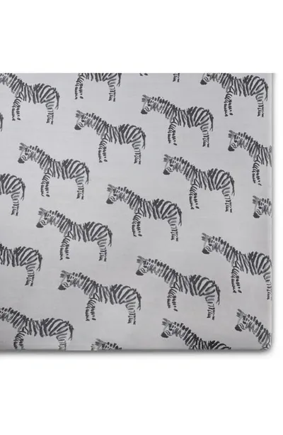 Oilo Kids' Zebra Jersey Crib Sheet In Gray