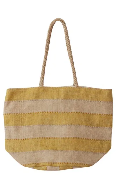 Will And Atlas Khari Market Shopper Jute Tote In Gold